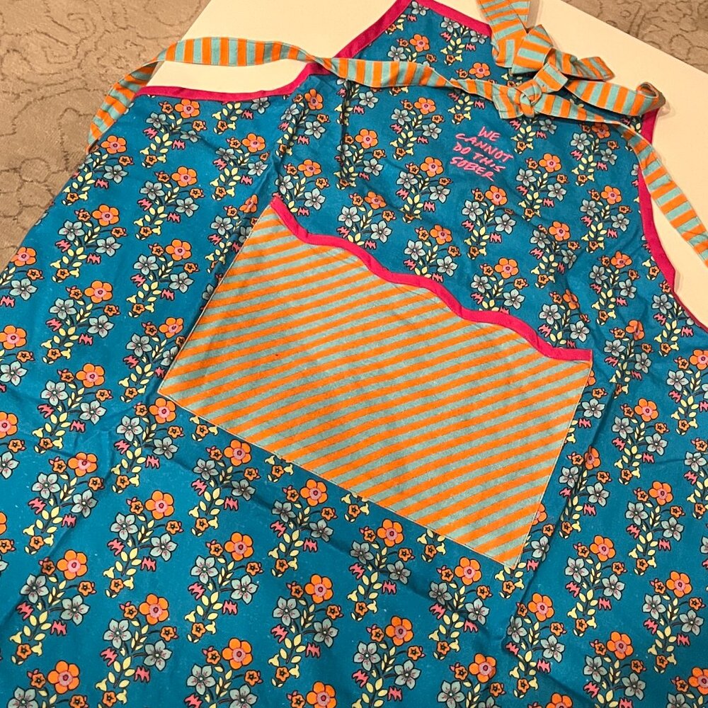 Apron - We Cannot Do This Sober Colorful ‎ Apron NWT 100 Percent Cotton Handmade - Picture 8 of 12